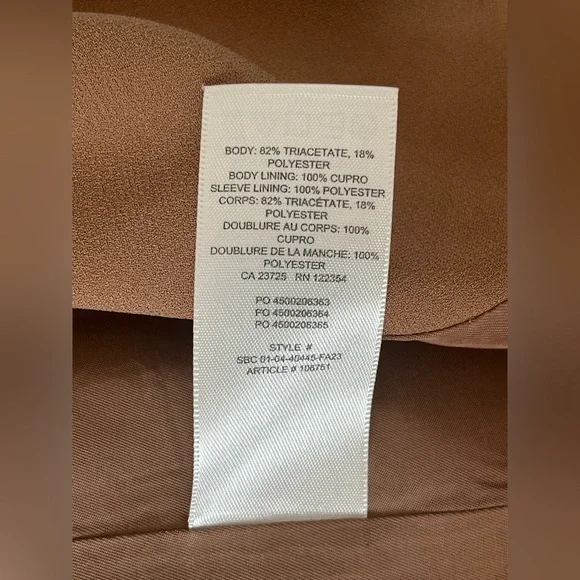 Women’s Babaton Forte Blazer Open Front Tan Blazer Jacket - Picture 11 of 11